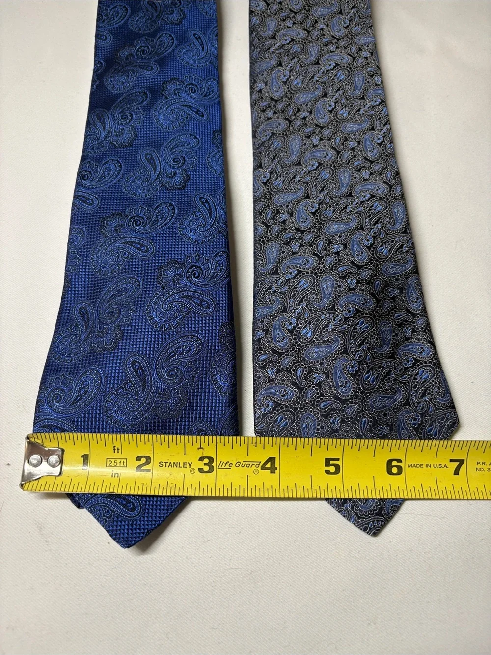 Hart Schaffner Marx Lot of Two Black and Blue Silk Paisley Ties